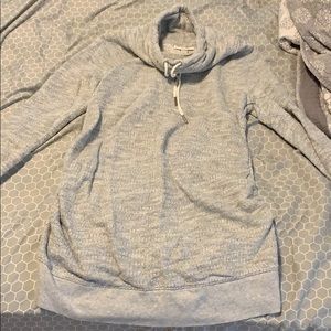 Grey cowl neck light maternity sweater